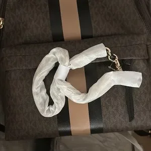 NWT MICHAEL KORS Slater Medium Logo Stripe Backpack ☂️?Michael Kors Slater Medium Sig. Stripe Leather  main image 2